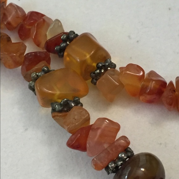 Quartz, Jasper, Amber and Silver Necklace - Picture 4 of 5
